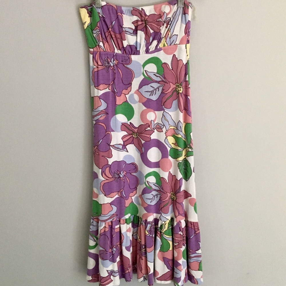 Vintage, Strapless, Floral, Dress by Mari